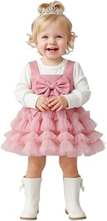 A.T.U.N. (ALL THINGS UBER NICE) Baby Girls Bow Applique Layered Tulle Dress with Full Sleeve Inner Top | Soft Touch Fabric... Price In India