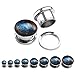 PiercingJ 6pcs 6G-5/8 Stainless Steel Solar System Galaxy Universe Screw Tunnels Ear Stretcher Plugs