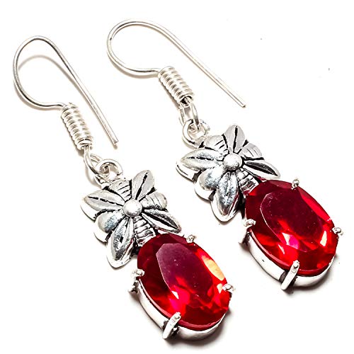 Boucles d'oreilles pendantes grenat en argent 925, le cadeau idéal