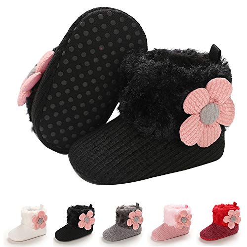 Image of E-FAK Baby Boy Girl Boots Newborn Shoes Winter Snow Bowknot Anti-Slip Soft Sole Warm Infant Toddler Prewalker Booties