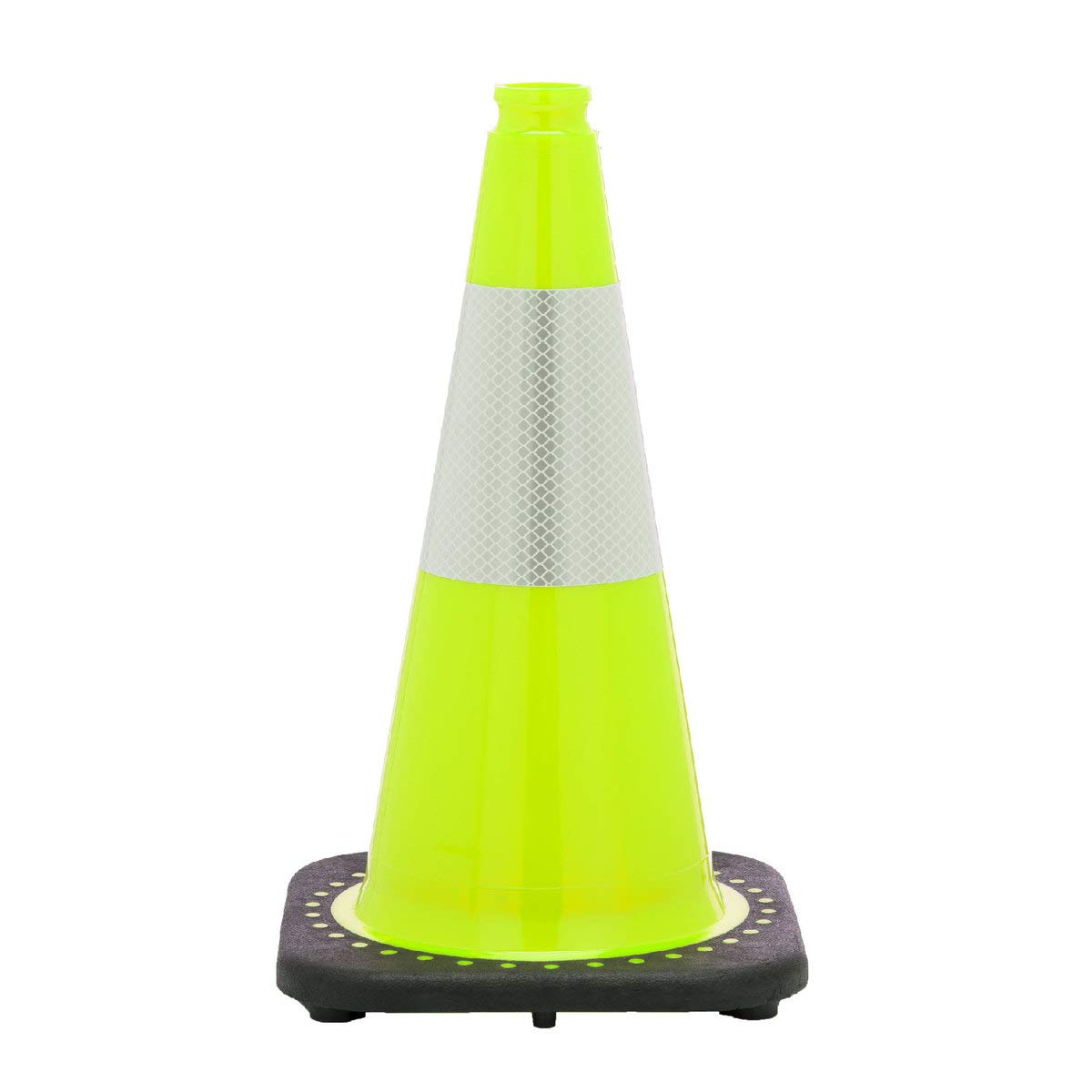 RS45015C-Lime+3M6 Revolution Series 18" Traffic Cone Wide Body with 6" Reflective Cone Collar, Lime Color