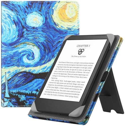 HGWALP Custodia universale per 6 pollici Paperwhite eReaders, Folio Stand Cover con cinturino compatibile con Kindle Paperwhite/Kobo/Tolino/Pocketbook/Sony 6 pollici E-Book Reader-Starry Sky