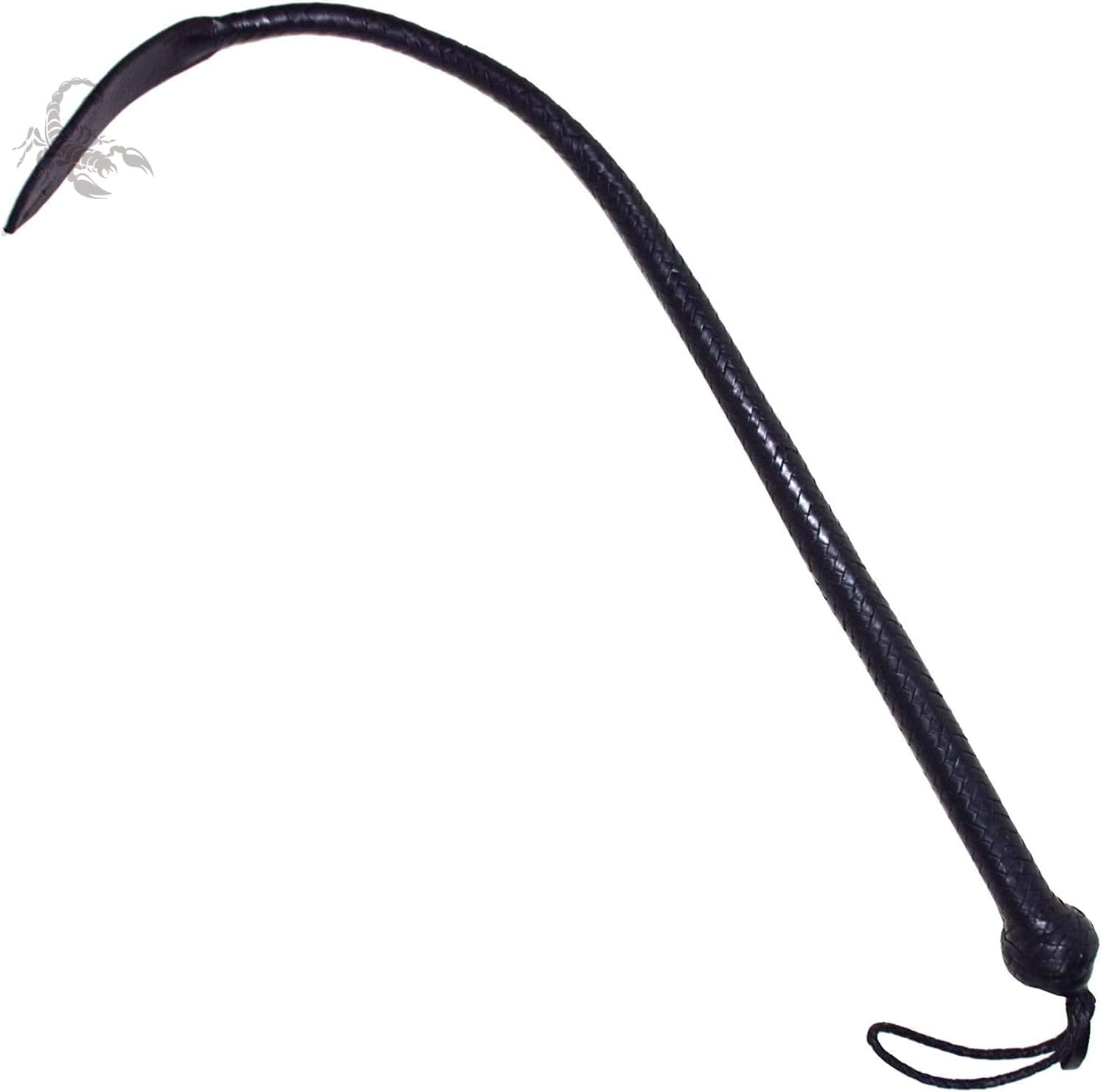onlyhandmade Scorpions 3 Feet Long Genuine Cow Hide Leather Bull Whip 16 Plaits Single Tail Bull Whip with Paddle on The Top, Equestrian Braided Whip, Professional Cowboy Whip for Cracking 3 Feet Black