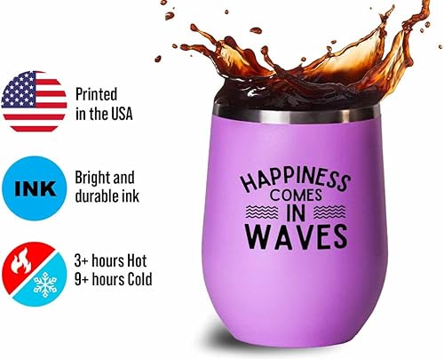 Miniatura 3 de Surfing Pink Edition Wine Tumbler 12oz - Comes in waves - Surfing Enthusiast Gifts Water Sport Surfboard Athletics Hobby Beach Sea Windsurf Wave