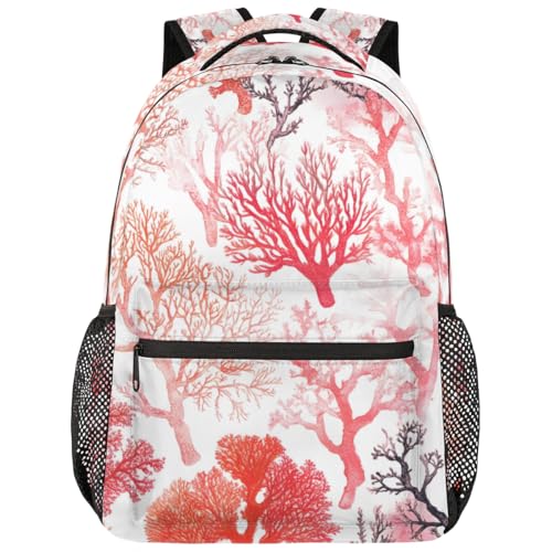 Mochila rosa coral marina ultraligera con compartimentos para camping 4