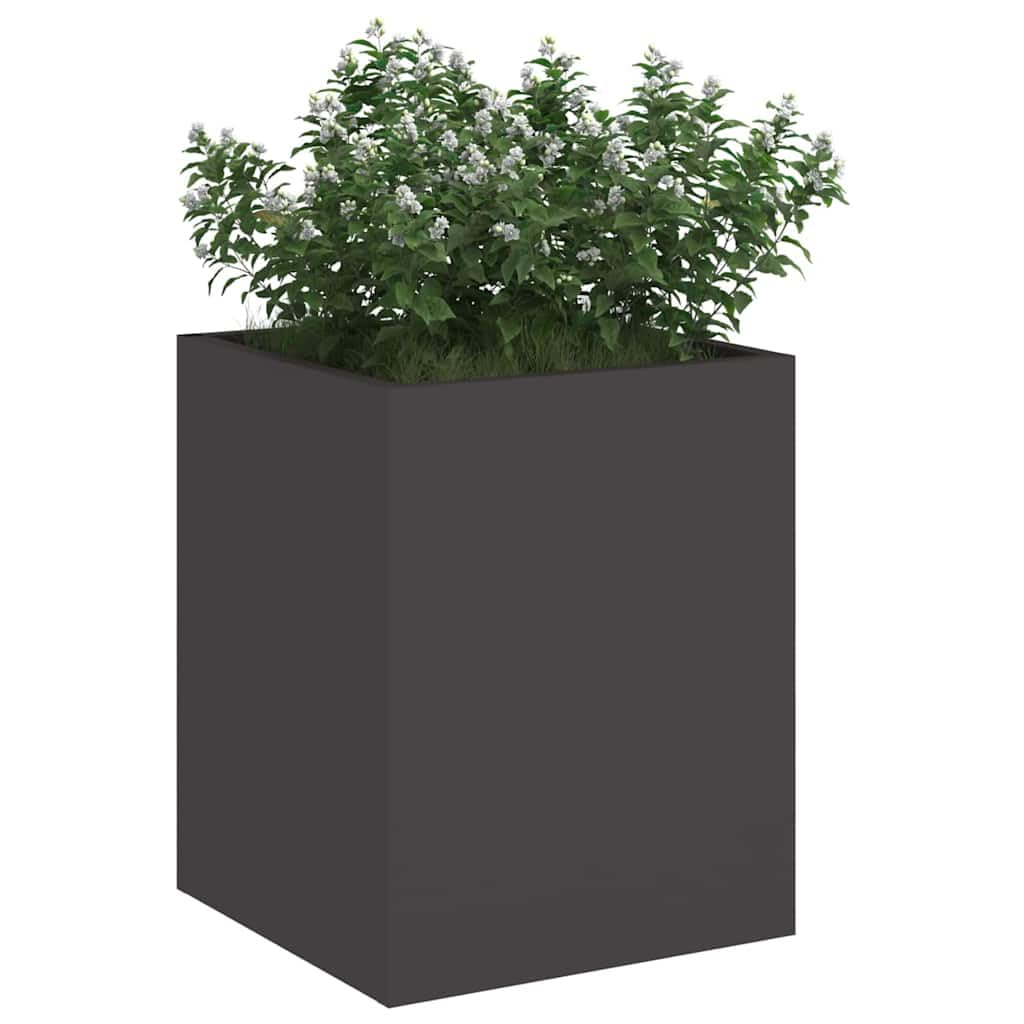 vidaXL Macetero de Jardín Negro 32 x 32 x 40 cm Acero Laminado en frío