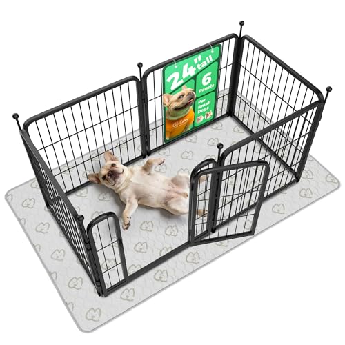 Image of FXW Rollick Dog Playpen with Washable Pee Pad, 24 inchH, 6 Panels