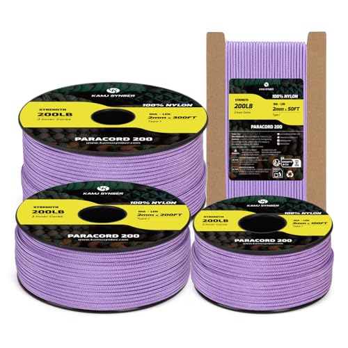 Kamu Synber Paracord 2mm 3 Strands 100ft Nylon Rope Type I Cord