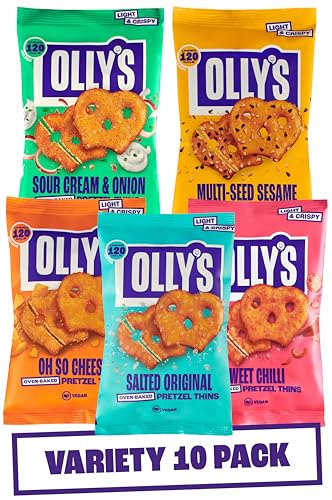 Olly's Pretzel Thins, lot de 10 variétés de 35 g,