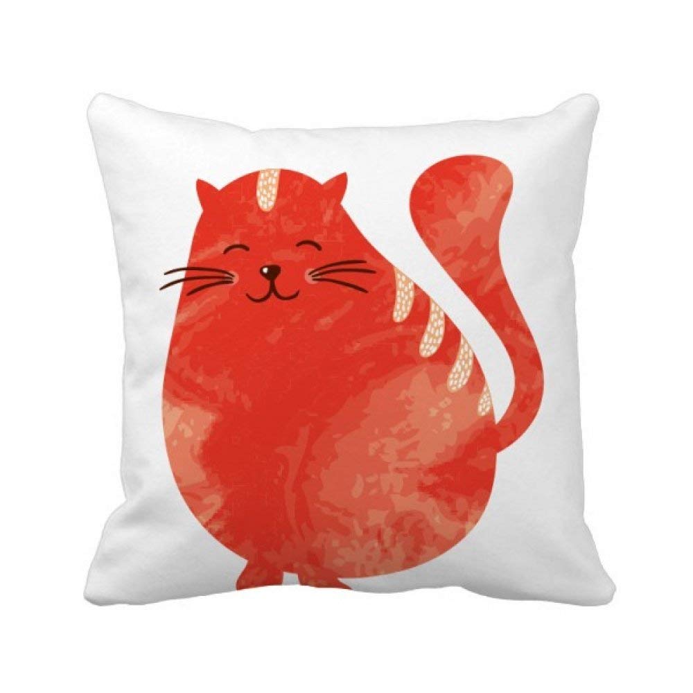 Housse de coussin chat orange carrée 45x45 cm en coton pour décoration de canapé
