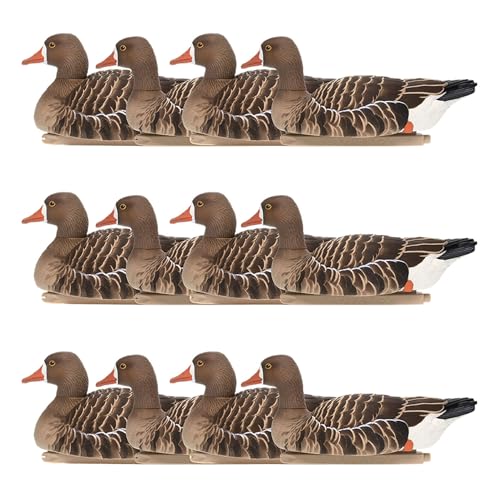 Avian-X Topflight Specklebelly Floating Goose Decoys with True to Life Postures for Hunting Use, Outdoor Sports, and Recreation, 12 Pack, Multi