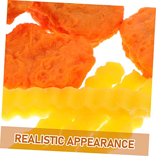 LALADEFIEE Simuliertes Hühnchen Und Pommes Frites Modell Lebensnahes Kunststoff Brathähnchen Verschleißfestes Hühnchenrequisit Dekoration Für Restaurant Und Küchenausstellungen