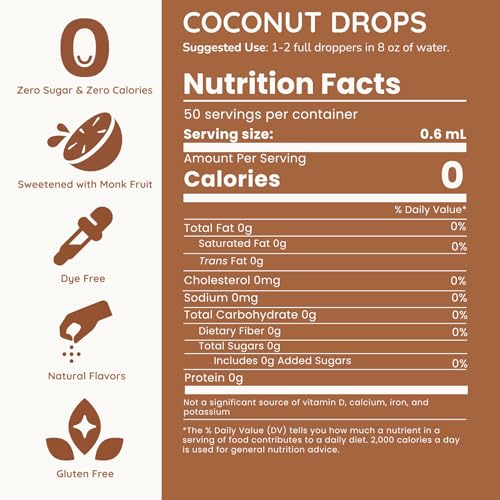 Image of Allways Drops Coconut Water Enhancer | Sugar Free | 50 Servings