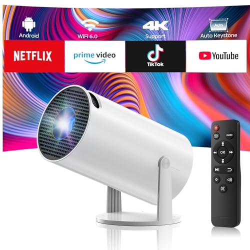 Projector with WiFi and Bluetooth, Mini Projector, 4K 1080P Support Portable Wireless Movie...