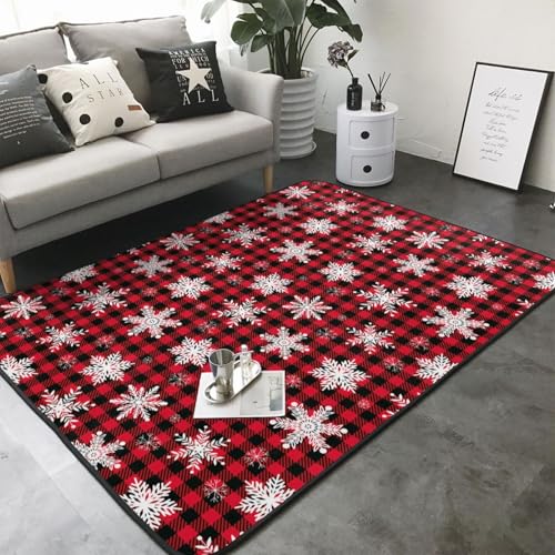 Tapis de chambre haut de gamme doux à motif flocon de neige