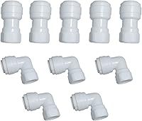 Vista 8 de MALIDA Adaptador de rosca hembra de conector rápido codo y combinación recta, rosca de 1/2 pulgada x tubo de 1/4 pulgadas OD Push to Connect