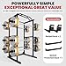BLUEIAN Power Cage 1800 LBS, All-in-One Squat Rack for Home Gym, Thickened Alloy Steel Power Rack with Pull-up Bar, J-Hooks, Dip Bars, Squat Rack with Attachment for Bench Press Squat Pull Up (Black)