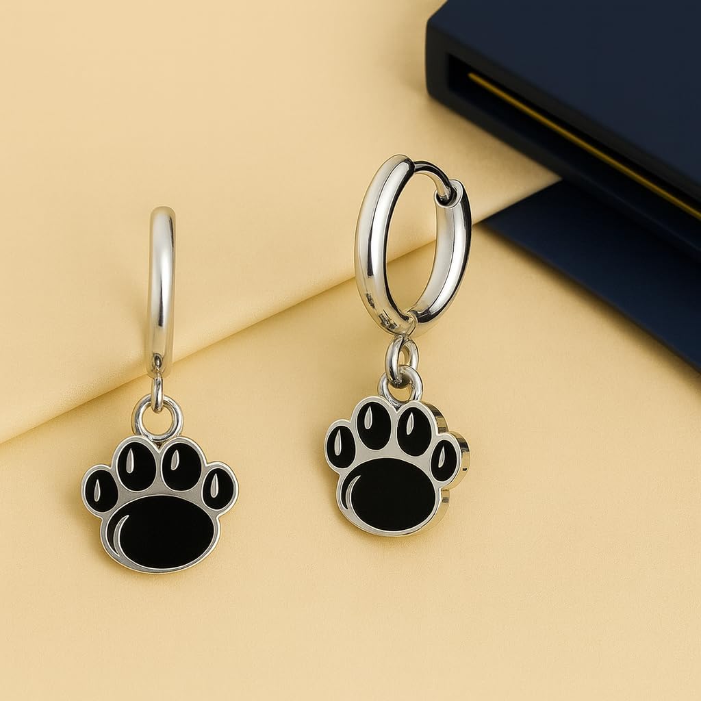 Stone Armory Earrings for Penn State University Jewelry Gifts for Women, Graduation – Stainless Steel Skin-Friendly Penn State Nittany Lions Earrings 18K Gold Finish Penn State Paw Hoops
