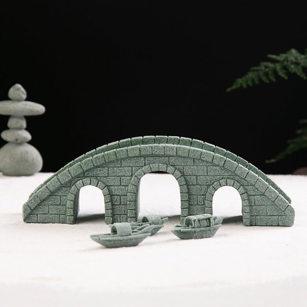 Yardwe Miniature Arch Bridge Figurine for Bonsai and Flower Pot Decoration