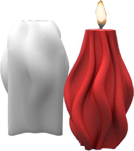 Molde de silicona de cilindro irregular, molde de jabón de vela de pilar geométrico, molde de chocolate para hornear, molde de resina de yeso