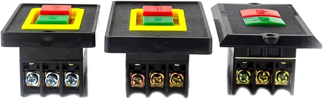 Control Push Button Stop Start Switch QCS1-5 Three-Phase Grinder Press Buckle Bench Drilling Machine Tool Panel Mounting(Large Panel)