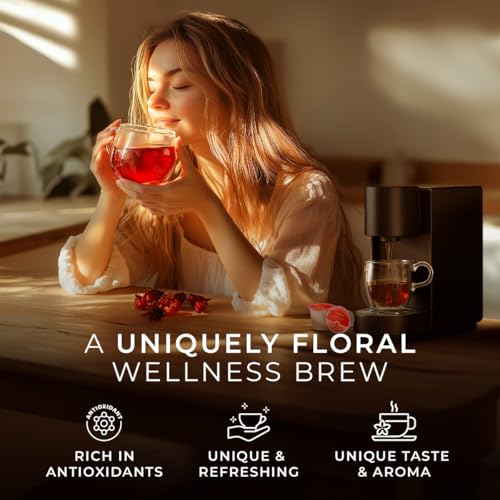 Image of Gya Tea Co Hibiscus Tea Gift Set (16 Count) - Decaf Tea Pod for Lovers Get Well Gifts - Manually Harvested - Enjoy Hot or Iced