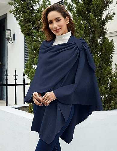 PULI Damen Poncho Schal Cashmere Feeling Strick Cape Cardigan Für Frauen Geschenk Für Mutter