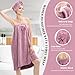 HJMJY Bath Wrap Towels for Women – Adjustable Spa Shower Wrap with Super Absorbent Microfiber, Quick-Dry Body & Hair Towel Set for Home, Hotel, Beach, Pool, Gym, Travel – Purple