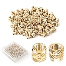 100pcs 3D Printing Brass Nuts, M3x4x5mm M3 Threaded Insert Knurled Brass Nuts Female Thread Knurled Heat Embedment Nut for 3D Printing Parts Loptop Automotive Plastic Shell
