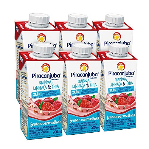 Kit Bebidas com Cereais Piracanjuba F.vermelhas Zero 6x200ml
