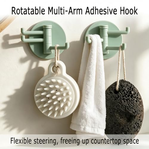 Rotatable Multi-Arm Adhesive Hook for Bedroom, No Drilling - image 3