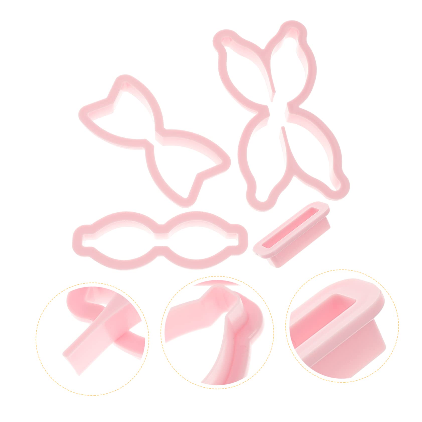 Abaodam 4juegos Moldes para Decorar Pasteles Diseño De Lazo Moldes para Galletas y Fondant Herramienta De Repostería para Cumpleaños y Bodas