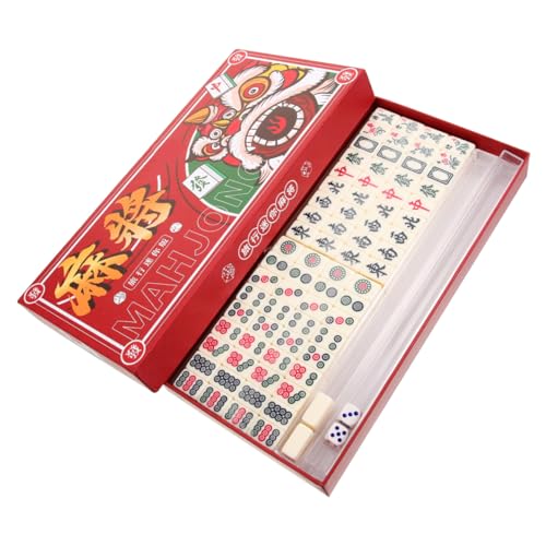 Jeu de Mahjong portable complet avec table et accessoires en PVC durable de TOYANDONA