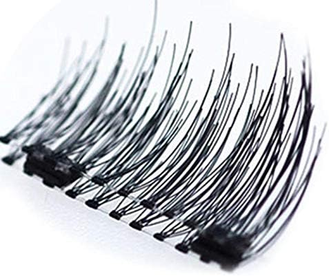 New Magnetic False Eyelashes , Ultra Thin 3D Fiber Reusable Best Fake Lashes Extension for Natural and Reusable Fake Eyelashes Natural Look, 1 Pairs (4 Pieces)Handmade (Natural sharpening)