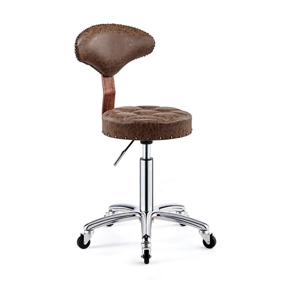 Tabouret salon de coiffure marron à hauteur réglable 44-59 cm MU