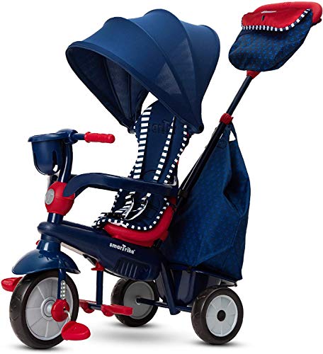 smarTrike Swirl Tricycle 4 en 1 pour Bébé, Bleu Marine/Rouge