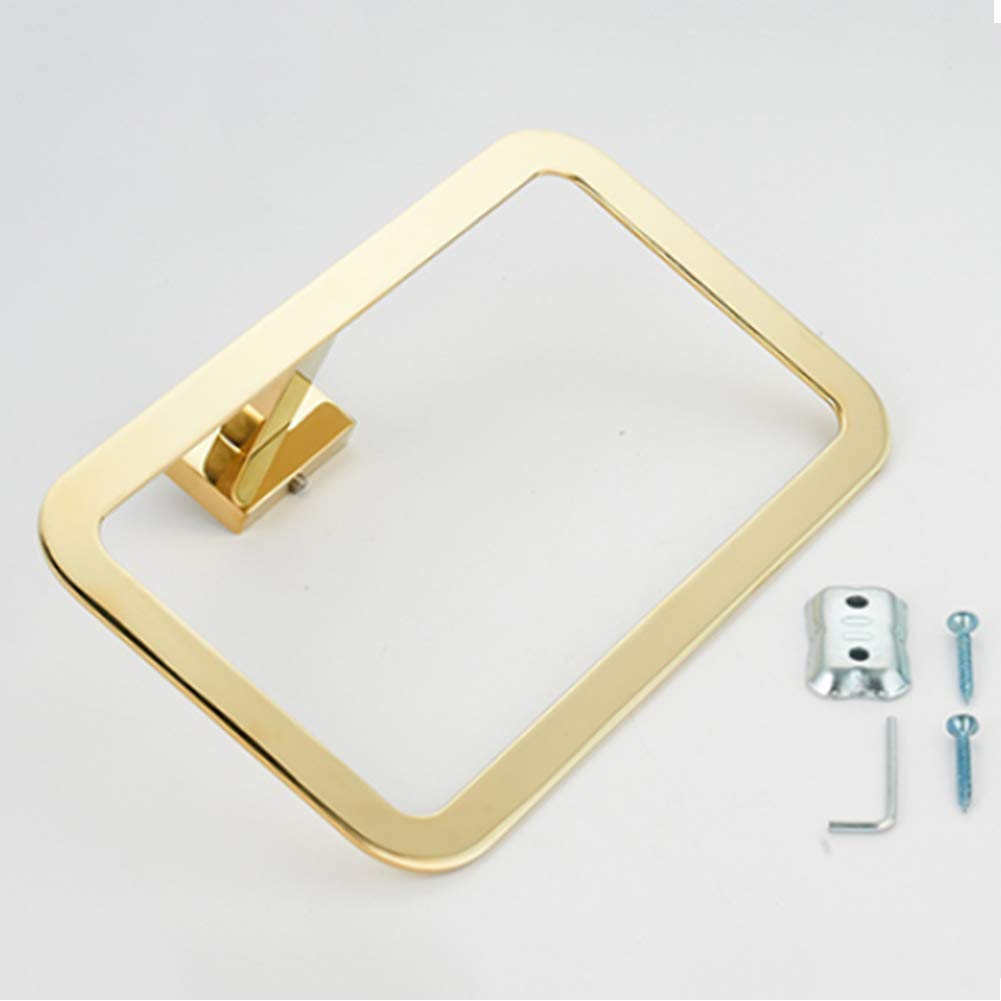 Portasciugamani Anello Quadrato in Lega di Alluminio Portasciugamani Portasciugamani Portasciugamani a Parete Ciondolo Hardware da Bagno antiruggine 22,5 cm
