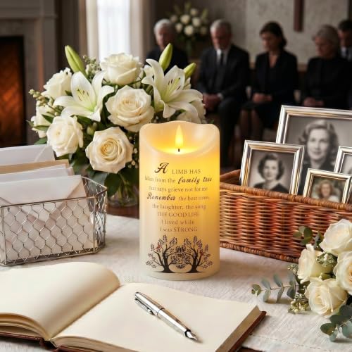 Image of Homemory Memorial Candle Bereavement Sympathy Gifts for Loss of Loved One, Real Wax LED Candle with Remote Memorial Gifts for Loss of Mother Loss of Father in Memory of Loved One Remembrance Gift