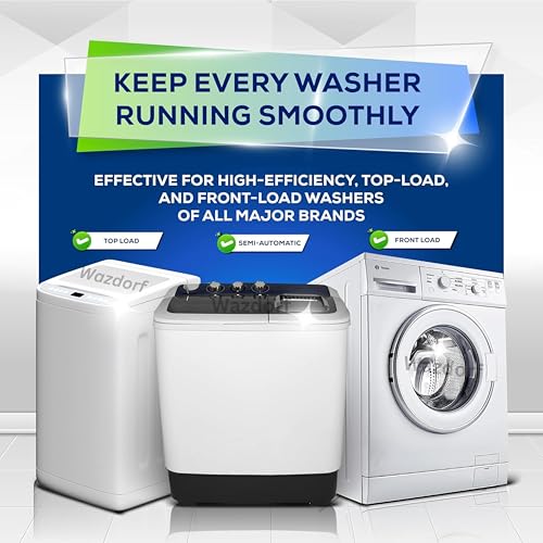 Image of Wazdorf Washing Machine Cleaner Tablets -12 Pcs Powerful Deep Cleaning & Descaling | Eliminates Odor, Limescale & Residue | For Front & Top Load | Eco-Friendly & Non-Toxic(12 Pcs)