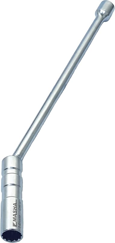 Soquete magnético articulado de parede fina para vela de ignição 14 mm, acionamento de 9,5 mm e comprimento total de 30,5 cm MASHA TOOLS