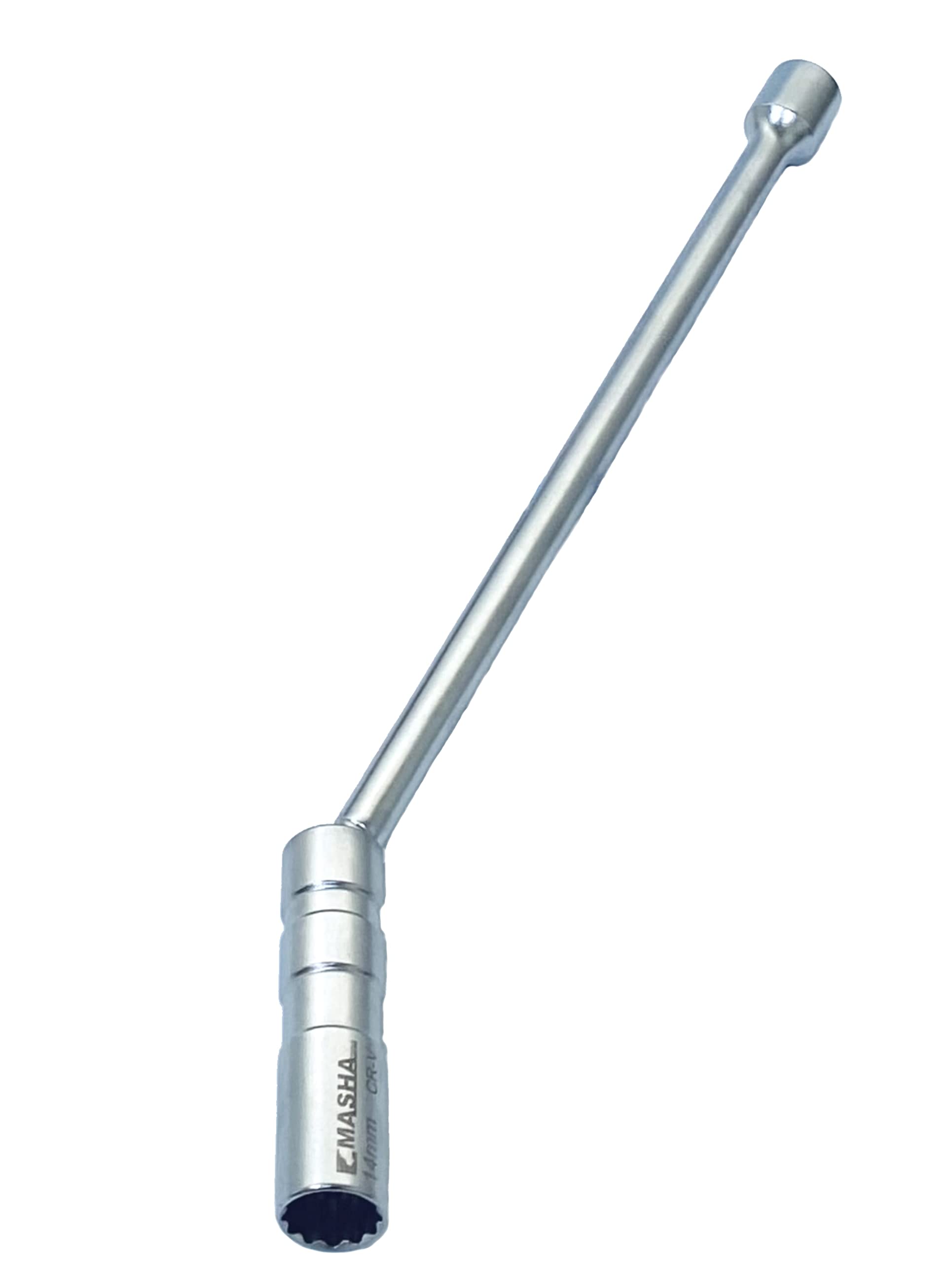 Masha Tools - 14mm Swivel Magnetic With Thin Wall Spark Plug Socket,3/8 Inch Driver × 12 Inch Total Length,12-Point Thin Wall Socket With Enhanced Magnetic Design for BMW,Mini,Nissan