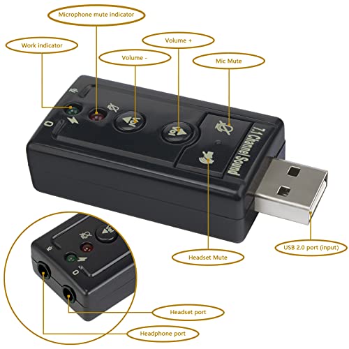 Dsyj 7.1 Channel Usb External Sound Card Audio Adapter #TOP3