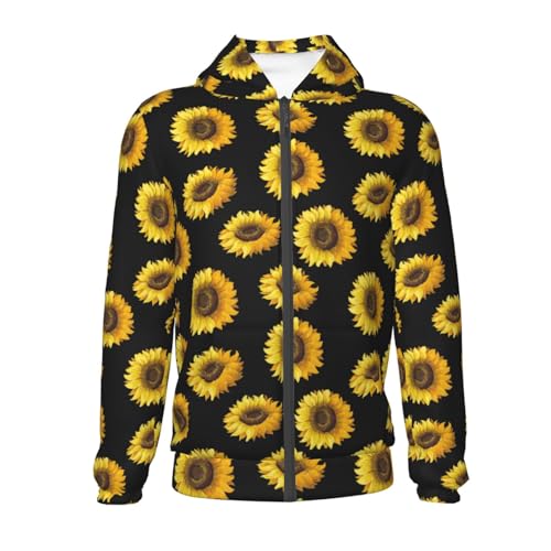 Sunflower Kids Pullover Hoodies Boys Zip Up Sweatshirts Girls Athletic Clothes with Pocket2