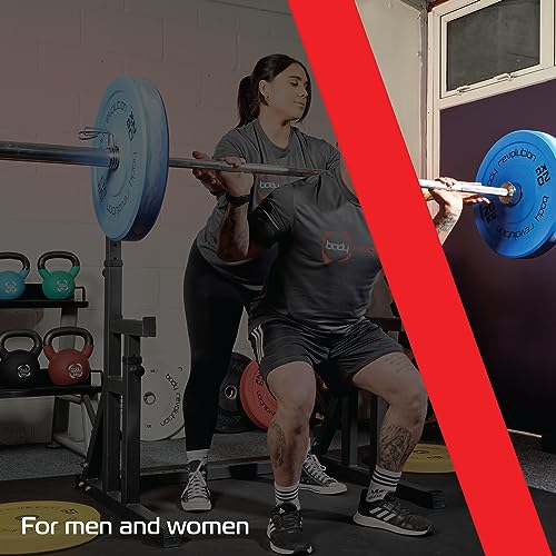 Body Revolution Heavy Duty Adjustable Squat Rack - With Weight Plate Storage, Dip Bars and Spotter Stands - Fitness Training Equipment for Men and Women - Image 2