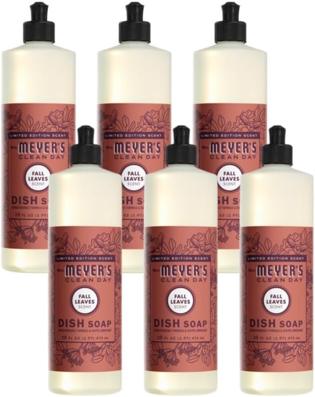 Mrs. MEYER'S CLEAN DAY Dish Soap, Fall Leaves, 16 FL OZ (Pack of 6)
