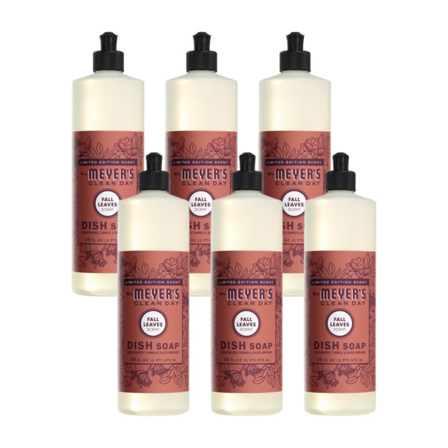 Mrs MEYERS CLEAN DAY Dish Soap Fall Leaves 16 FL OZ Pack of 6