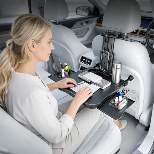 Mesa de bandeja para asiento de coche ajustable y plegable 4