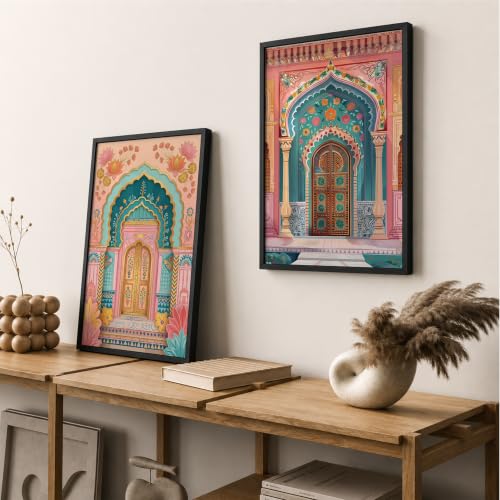 Image of Suneree Traditional Indian Wall Art - Set of 2 (ART 13, 13x19 INCHES)