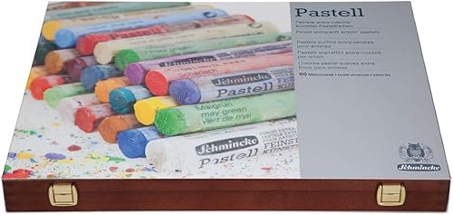 Miniatura 2 de Schmincke - Pastel, juego de 60 colores, 77 260 097, caja de madera con 60 lápices pastel, pasteles hechos a mano, tonos brillantes, aterciopelados