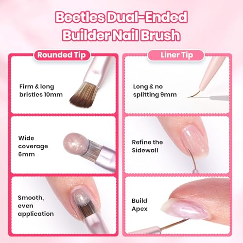 Image of Beetles Nail Art Brush for Builder Double-Ended Gel Nail Art Design Pen